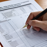 **  A person carefully planning for an international conference, reviewing documents and a budget. Focus on the concept of preparation and goal-setting.

**